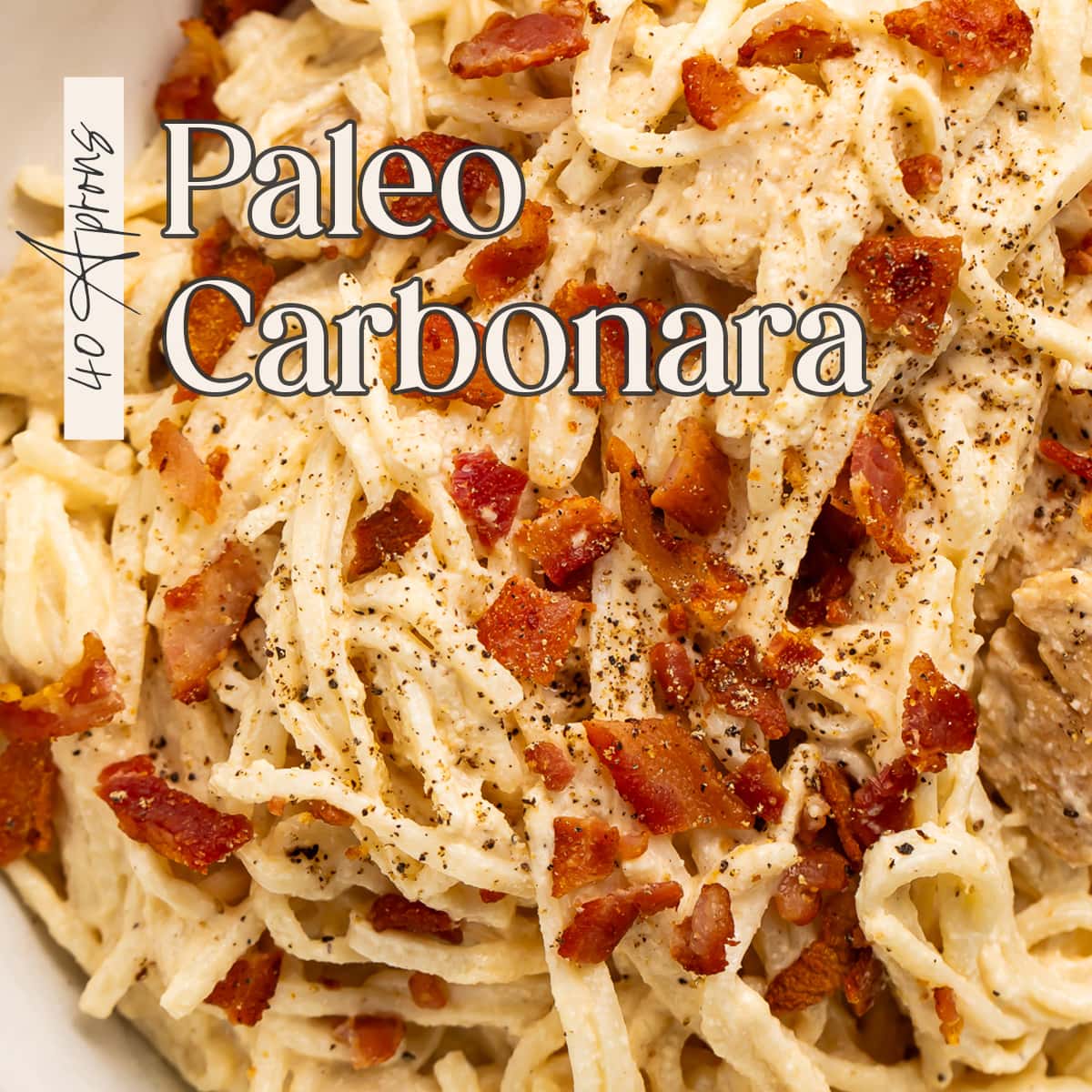 Pin graphic for paleo carbonara.