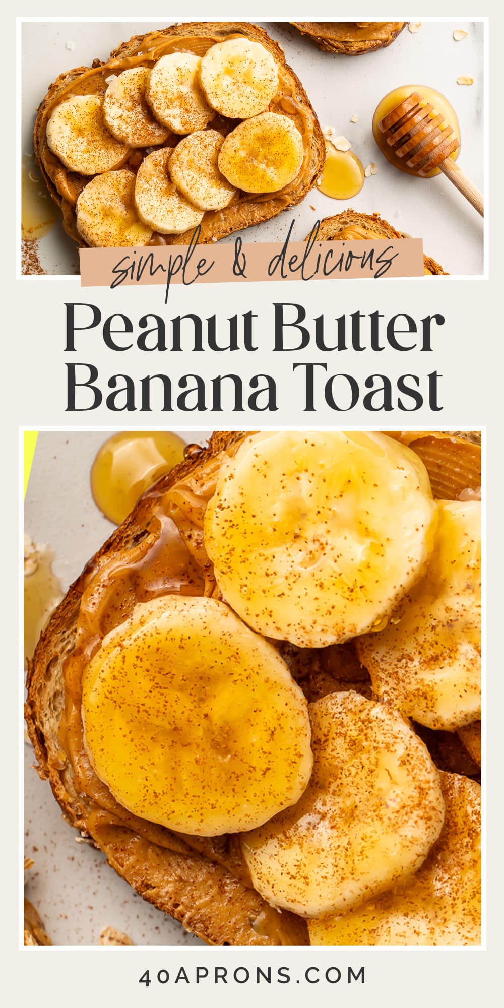 Pin graphic for peanut butter banana toast.