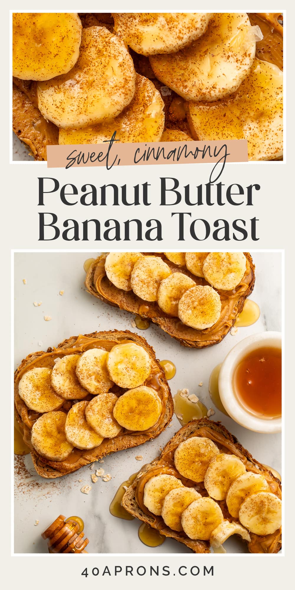 Pin graphic for peanut butter banana toast.