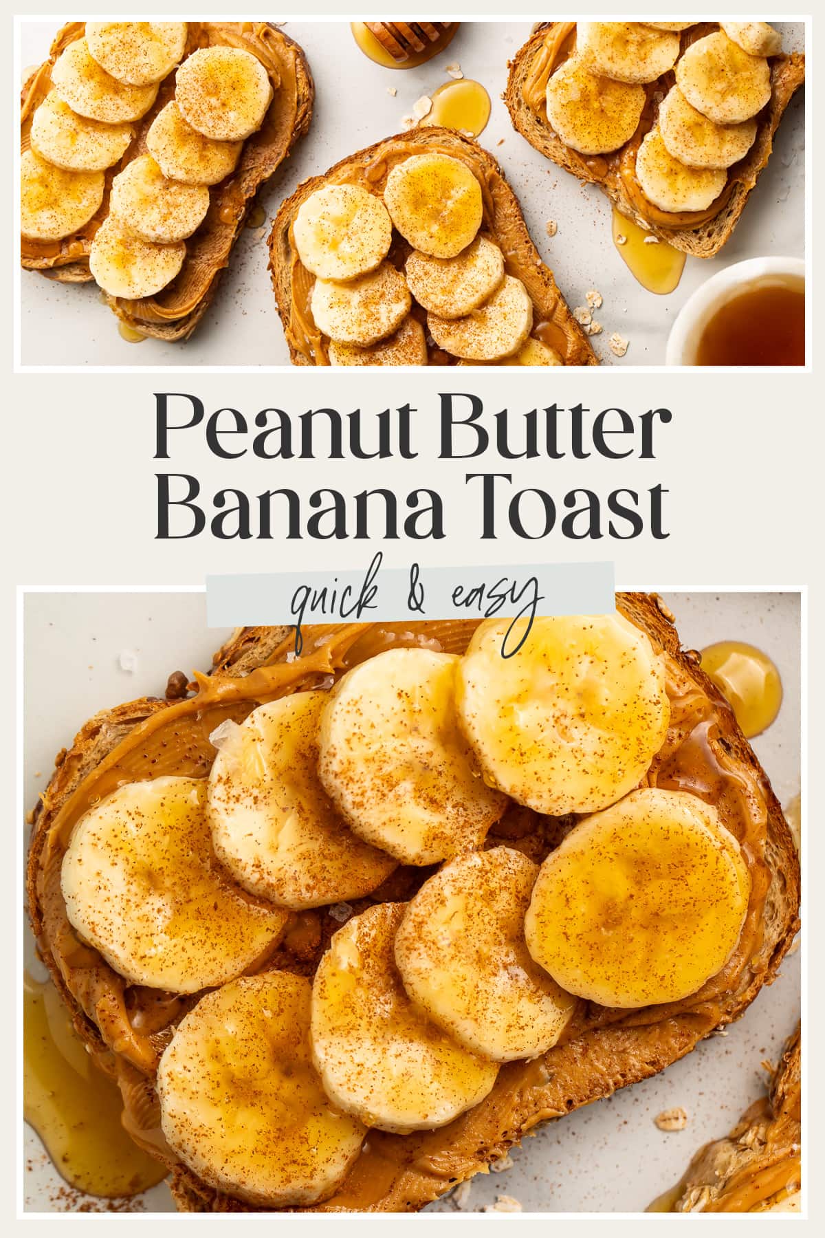 Pin graphic for peanut butter banana toast.