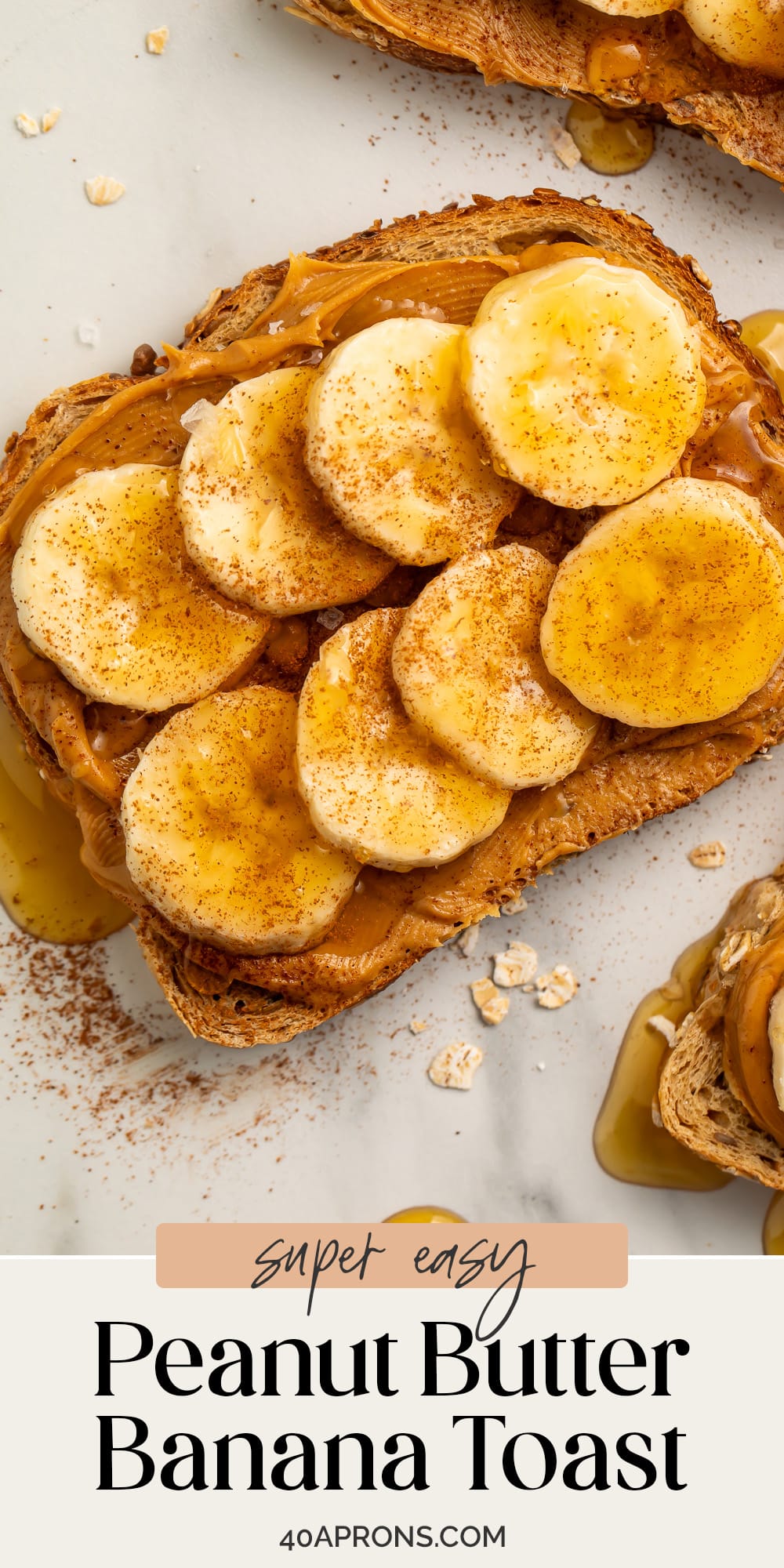 Pin graphic for peanut butter banana toast.