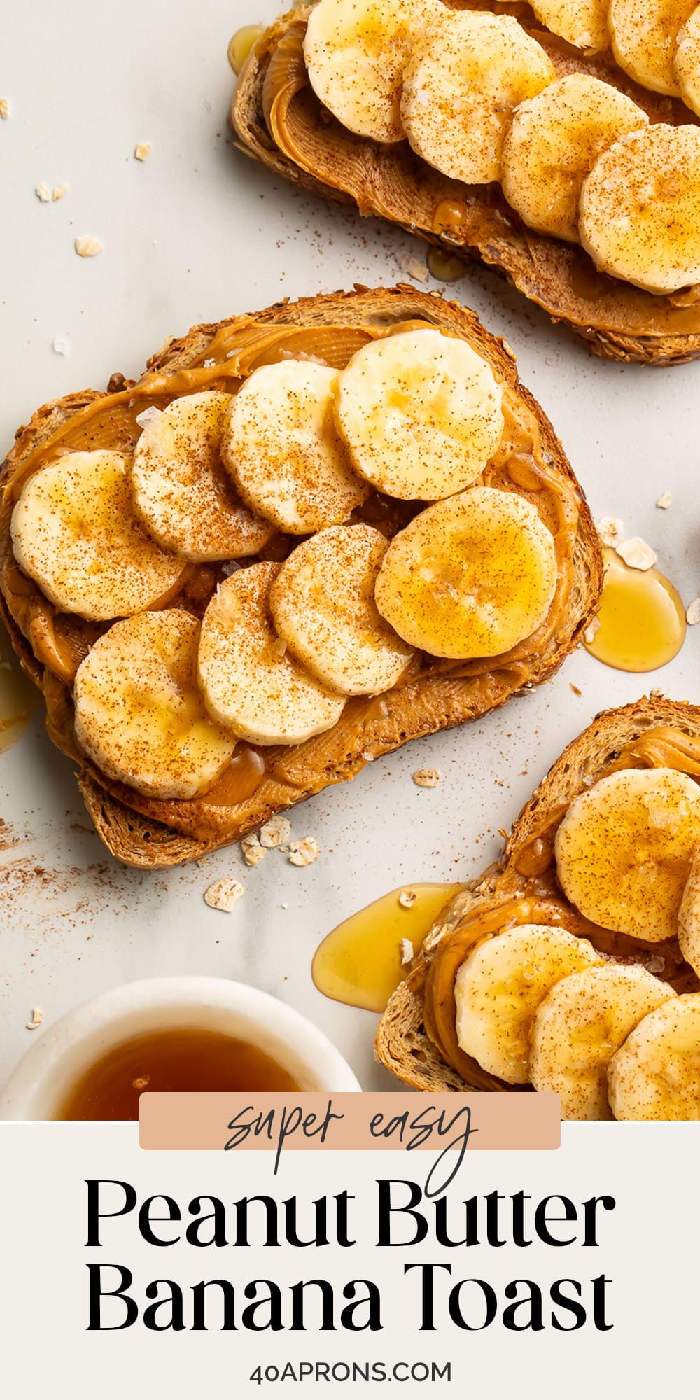 Pin graphic for peanut butter banana toast.