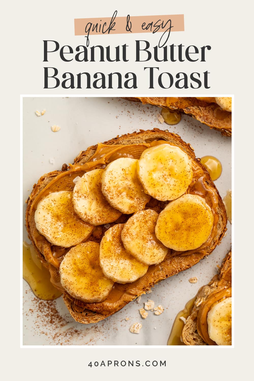 Pin graphic for peanut butter banana toast.