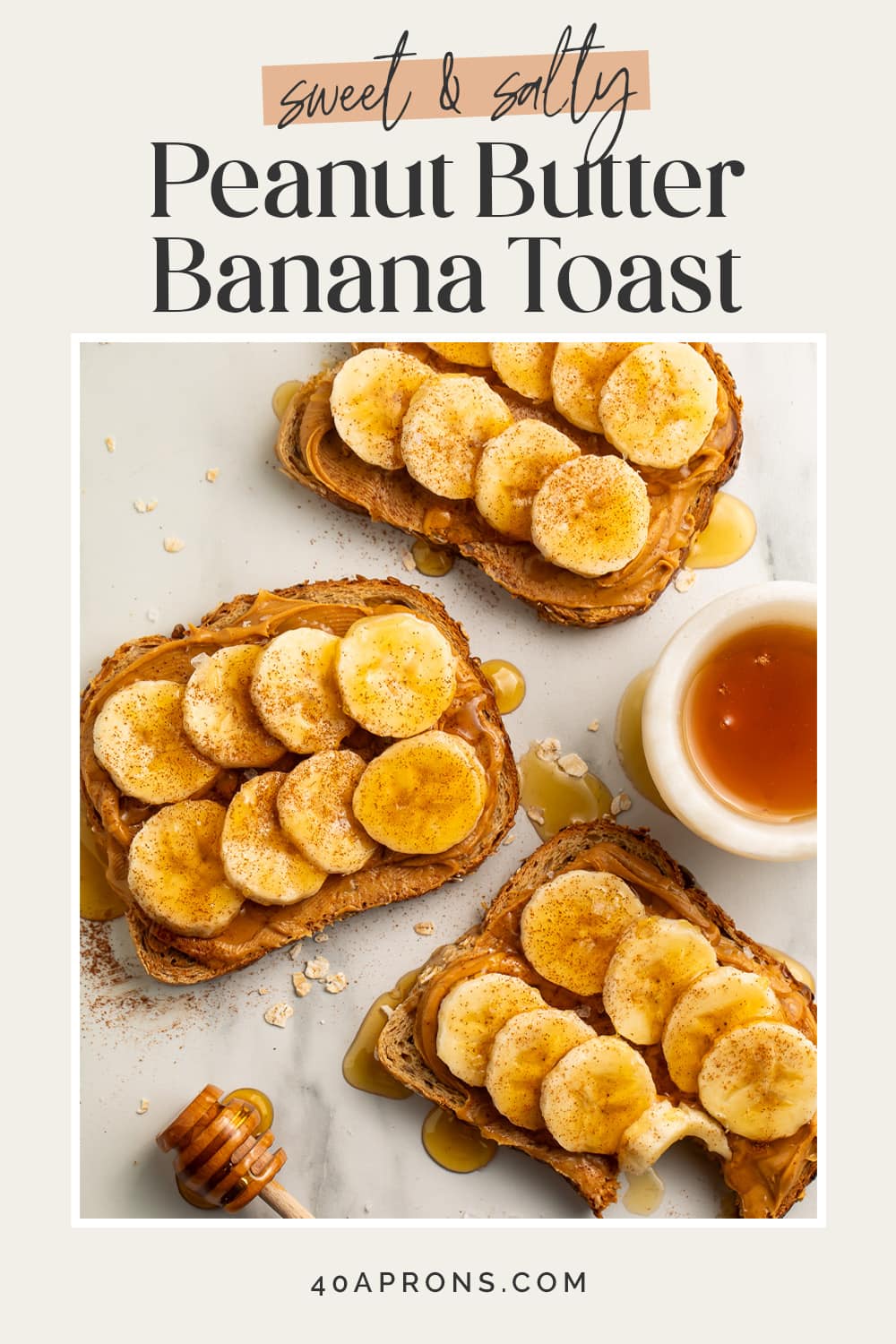 Pin graphic for peanut butter banana toast.