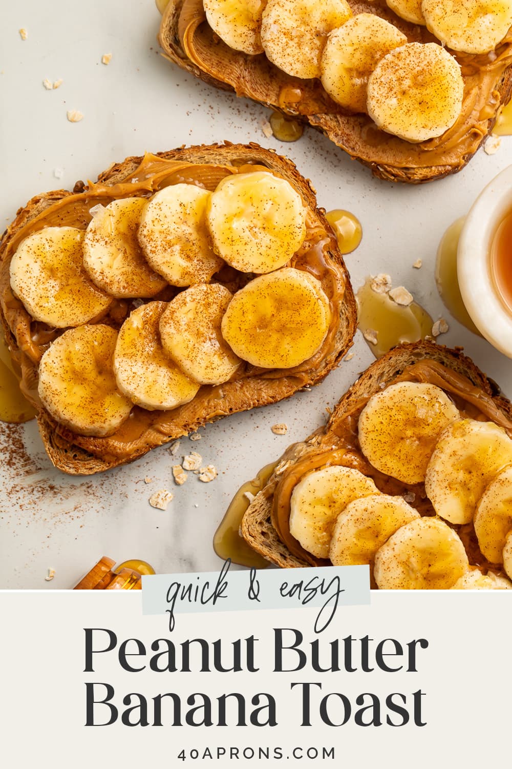 Pin graphic for peanut butter banana toast.