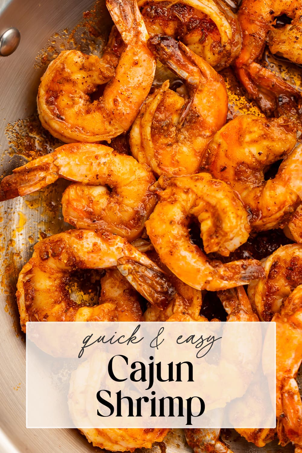 Pin graphic for Cajun shrimp.