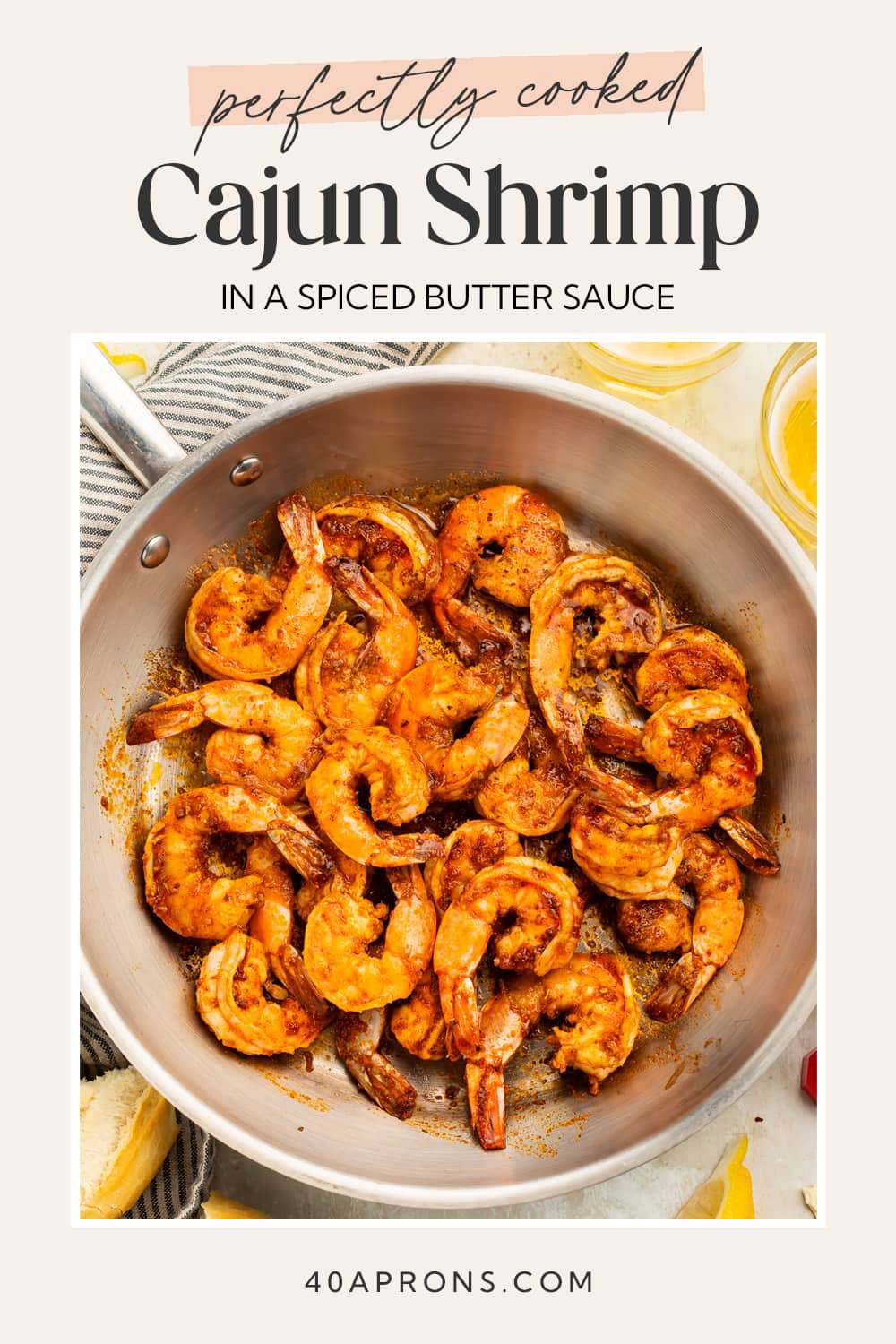 Pin graphic for Cajun shrimp.