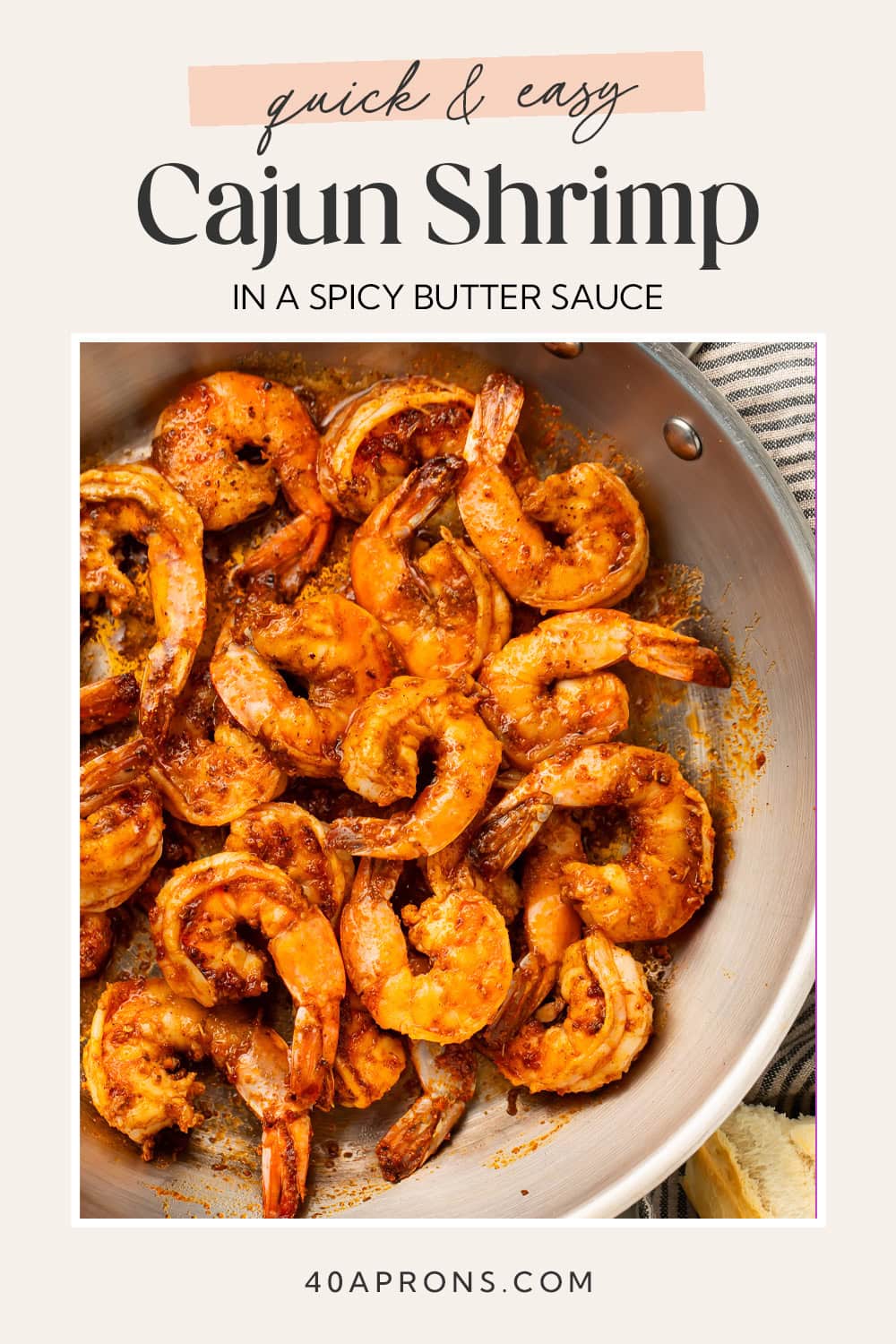 Pin graphic for Cajun shrimp.