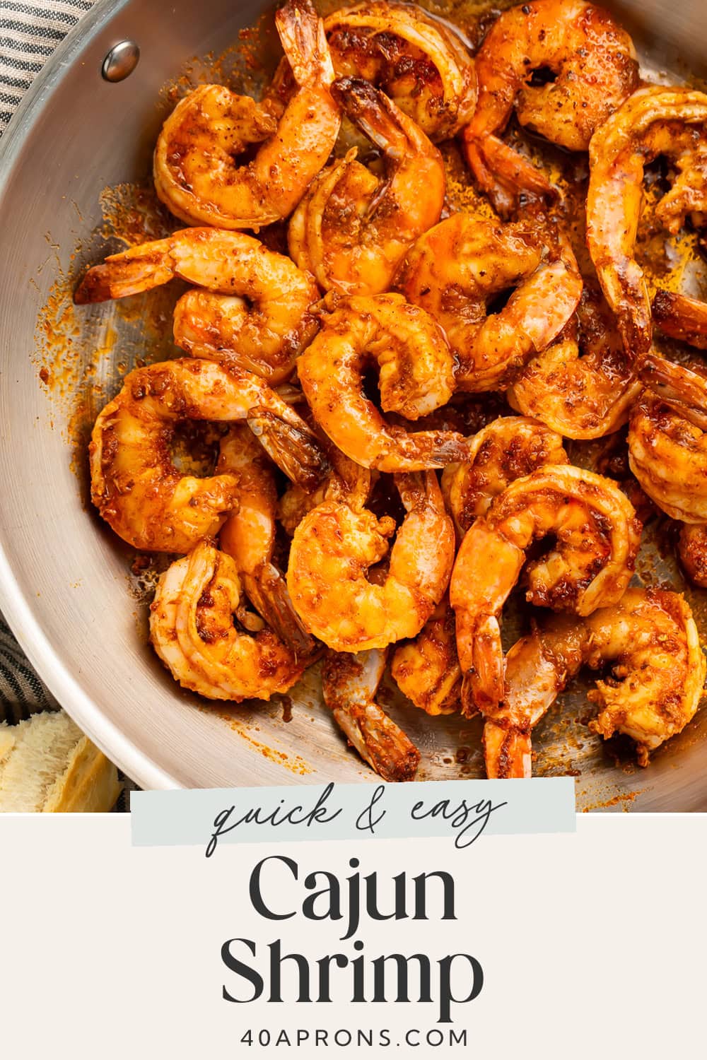 Pin graphic for Cajun shrimp.