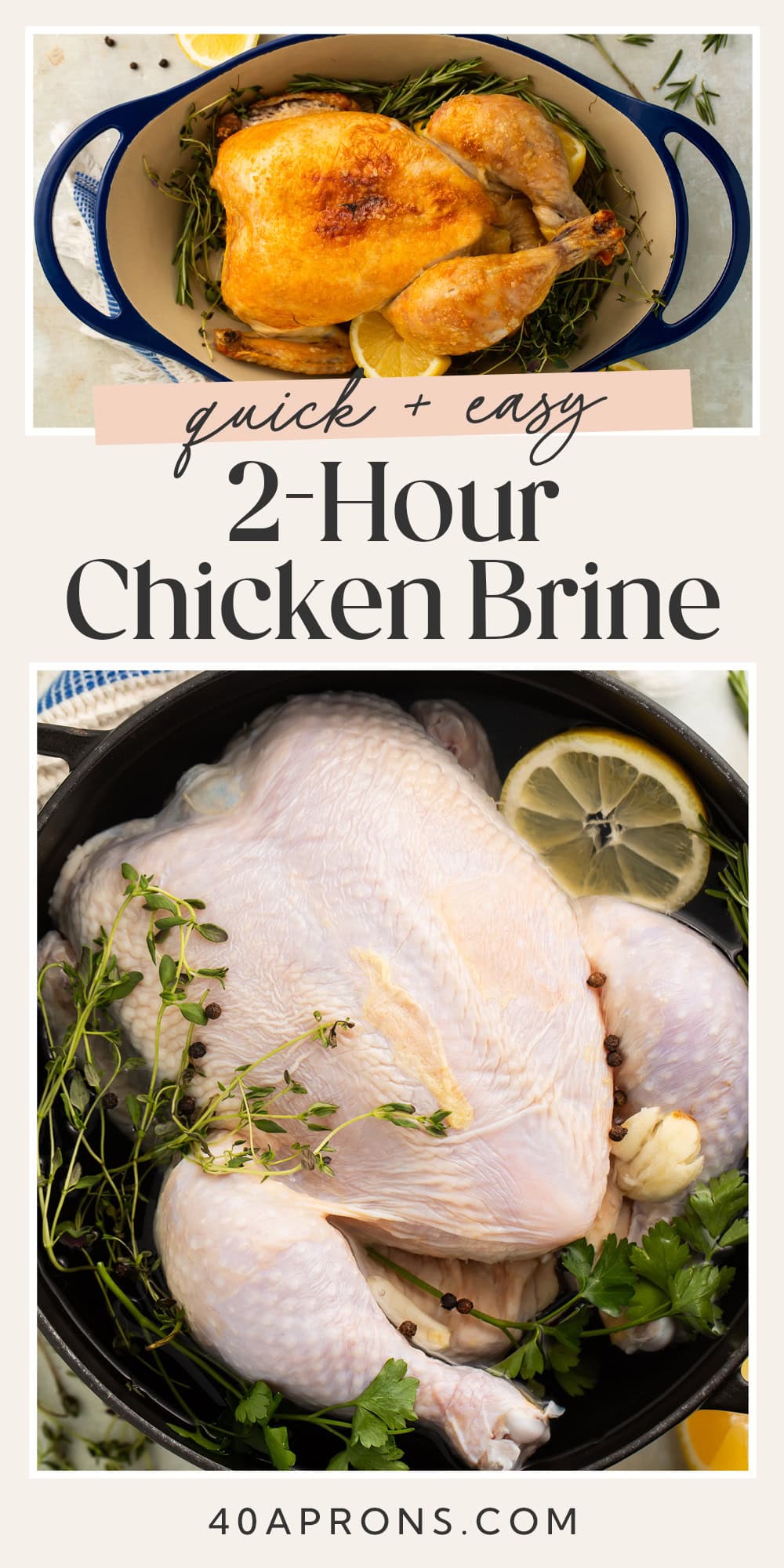 Pin graphic for quick chicken brine.