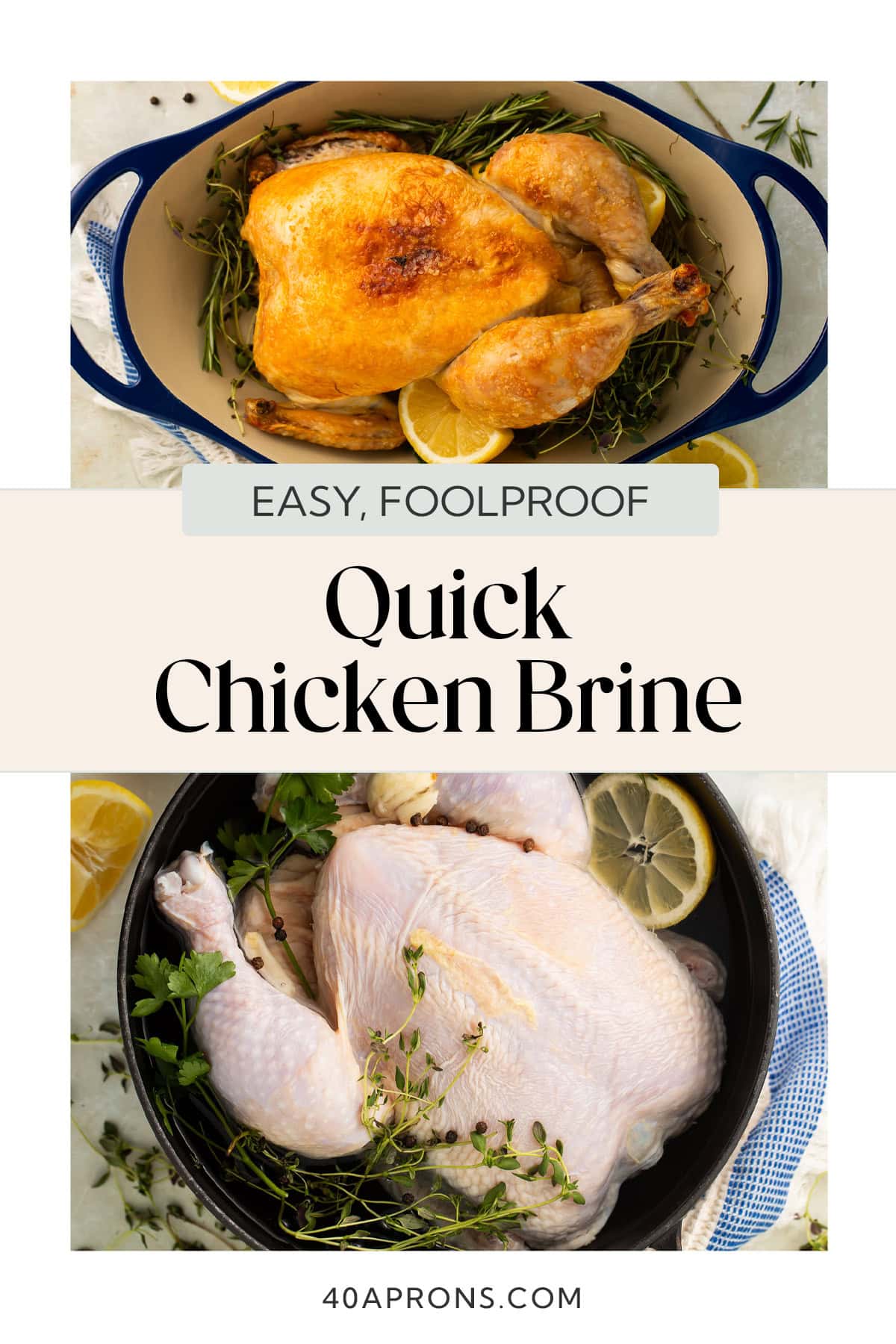 Pin graphic for quick chicken brine.