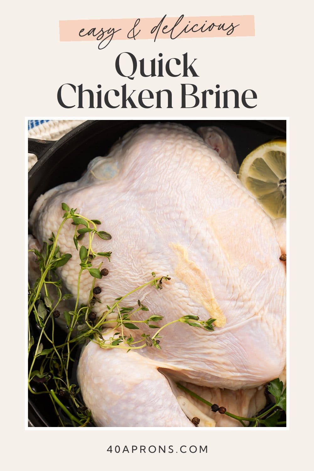 Pin graphic for quick chicken brine.