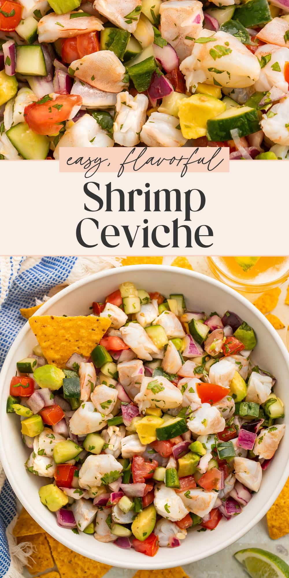 Pin graphic for shrimp ceviche.