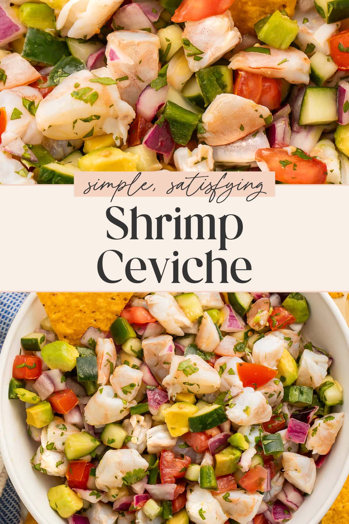 Pin graphic for shrimp ceviche.