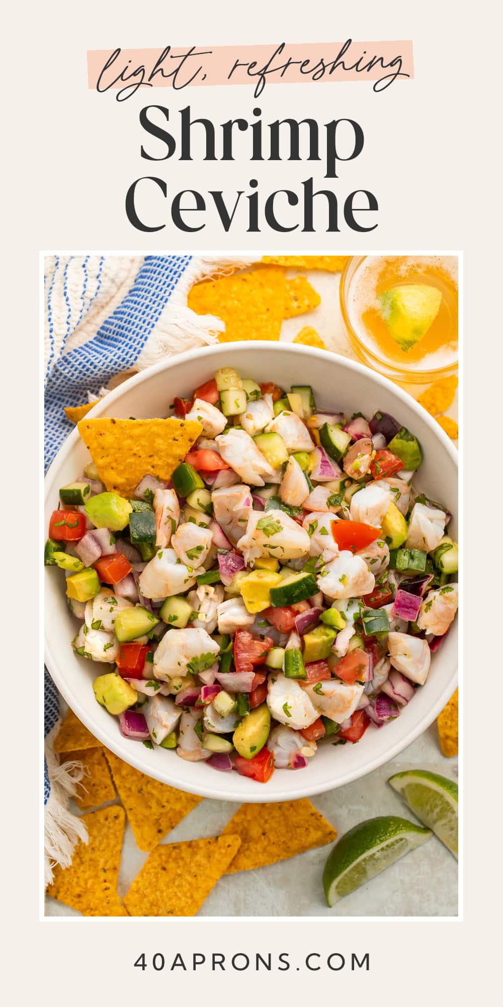 Pin graphic for shrimp ceviche.