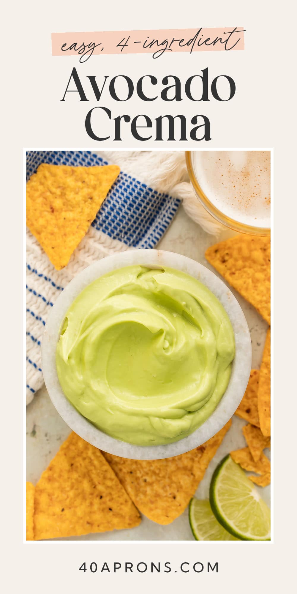 Pin graphic for avocado crema.