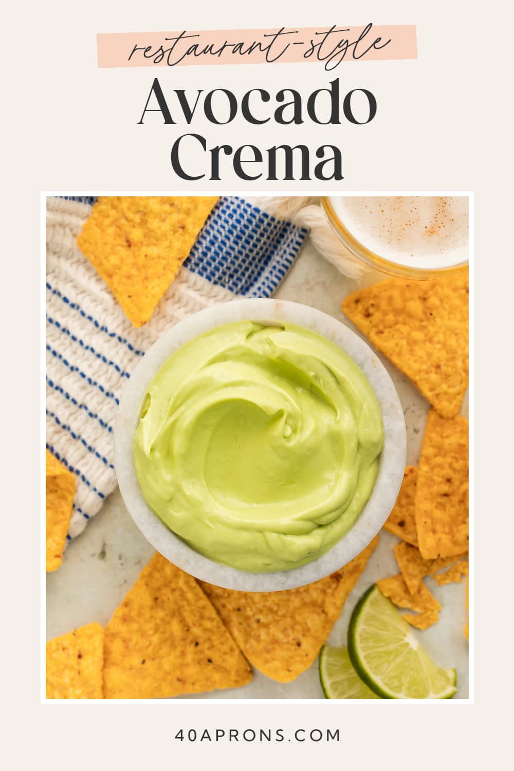 Pin graphic for avocado crema.