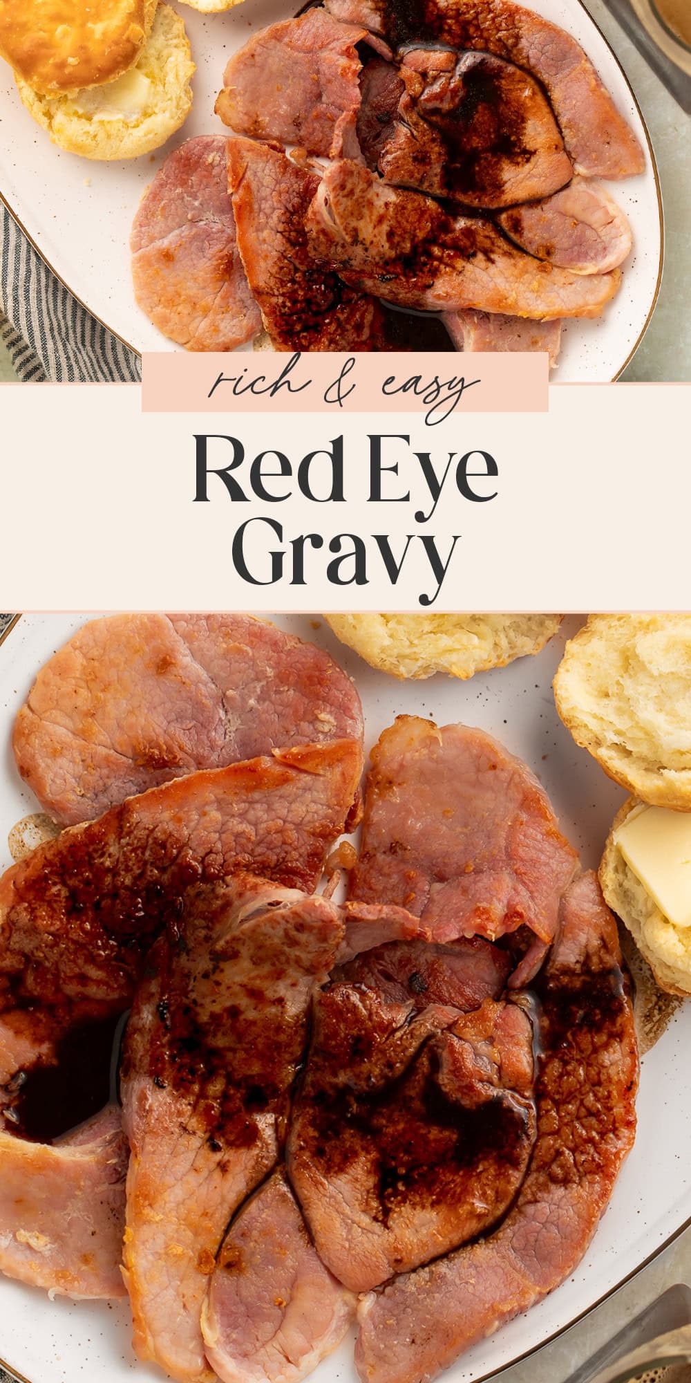 Pin graphic for red eye gravy.