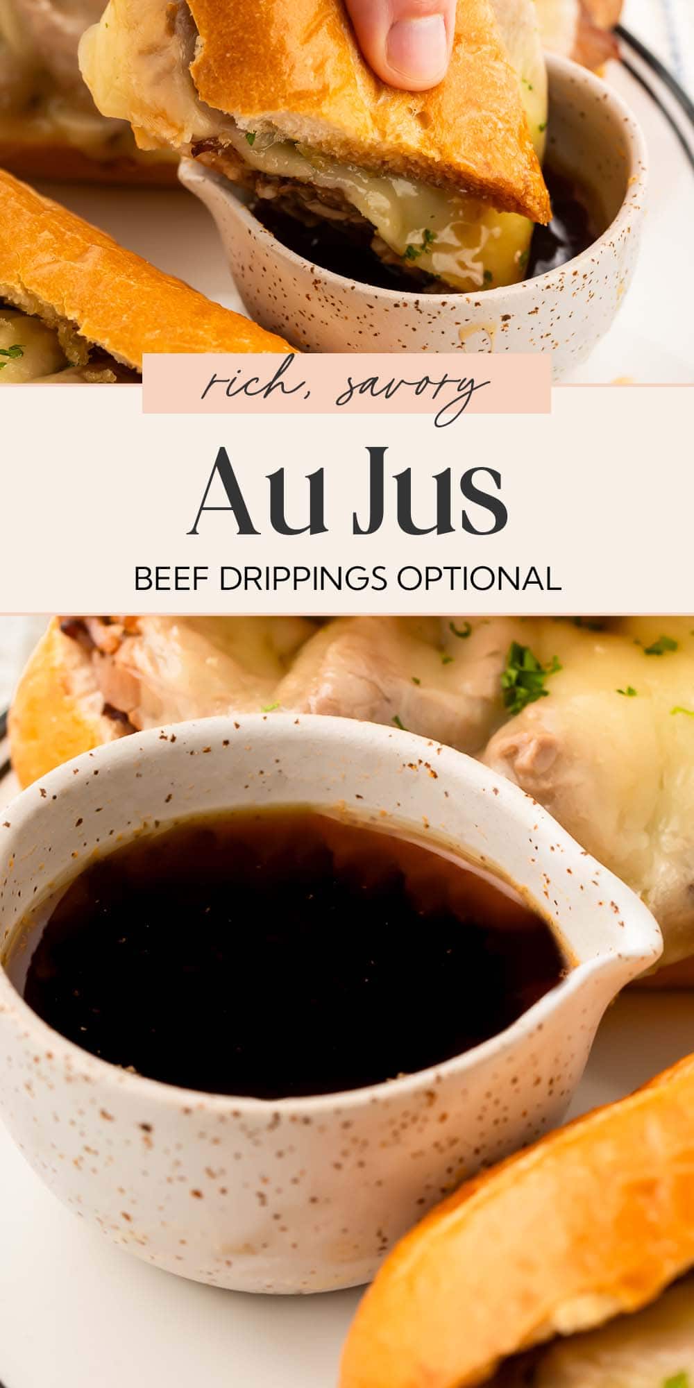 Pin graphic for au jus.