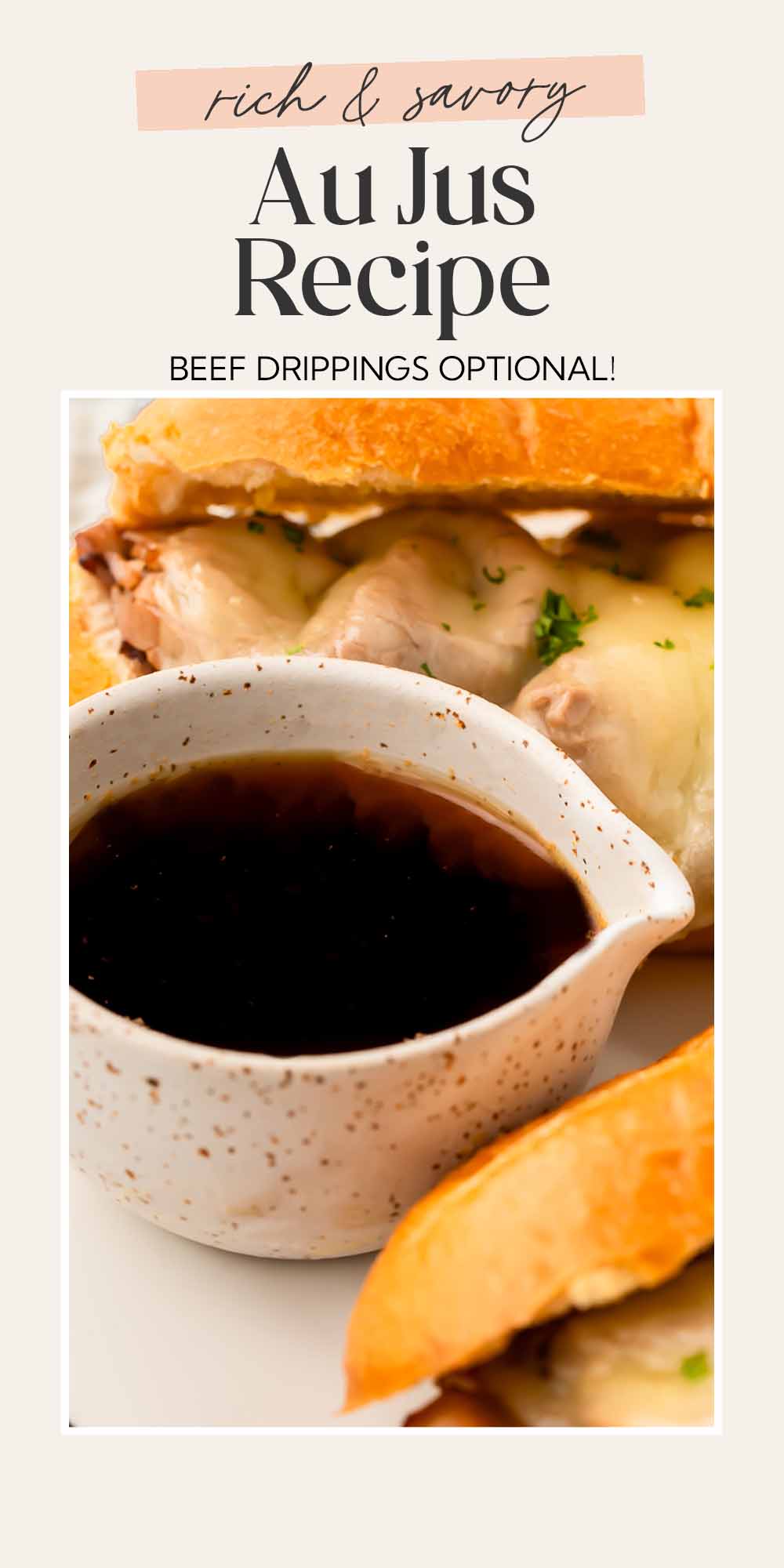 Pin graphic for au jus.