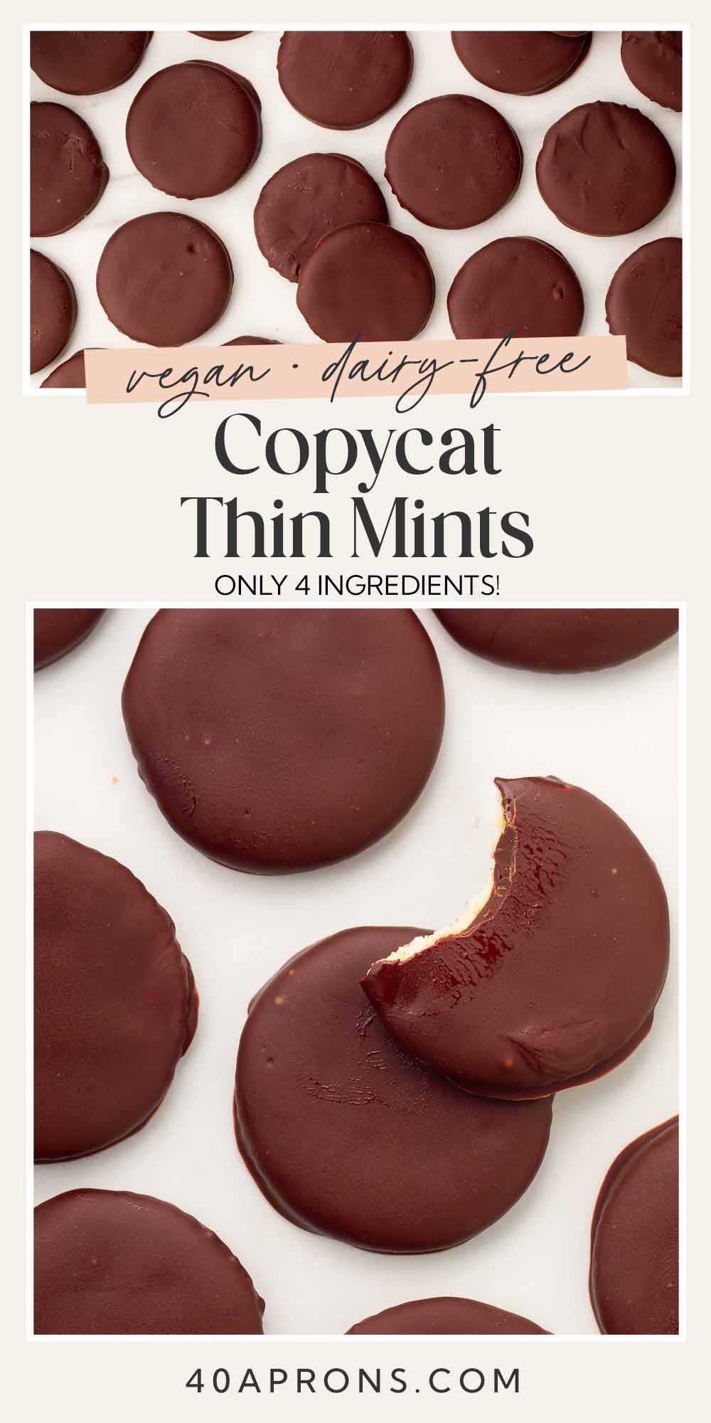 Pin graphic for vegan thin mints.