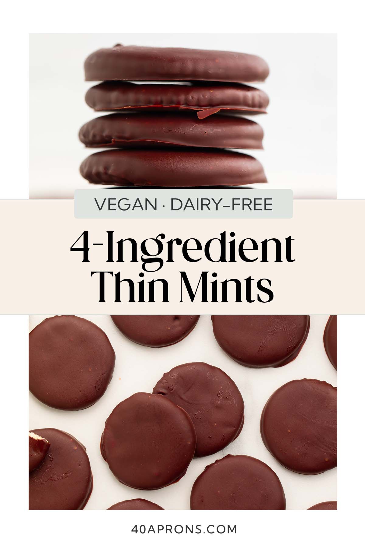 Pin graphic for vegan thin mints.