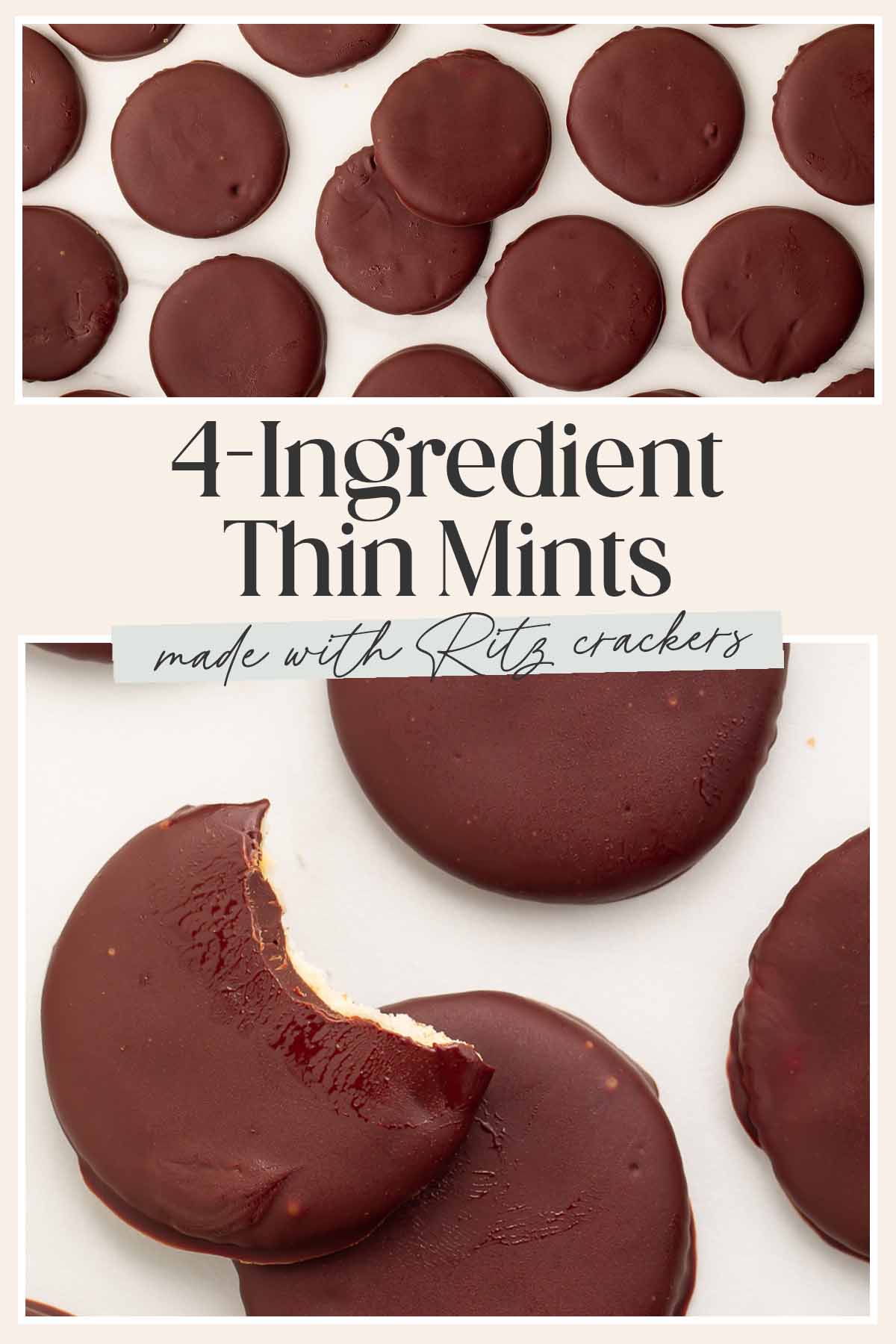 Pin graphic for vegan thin mints.