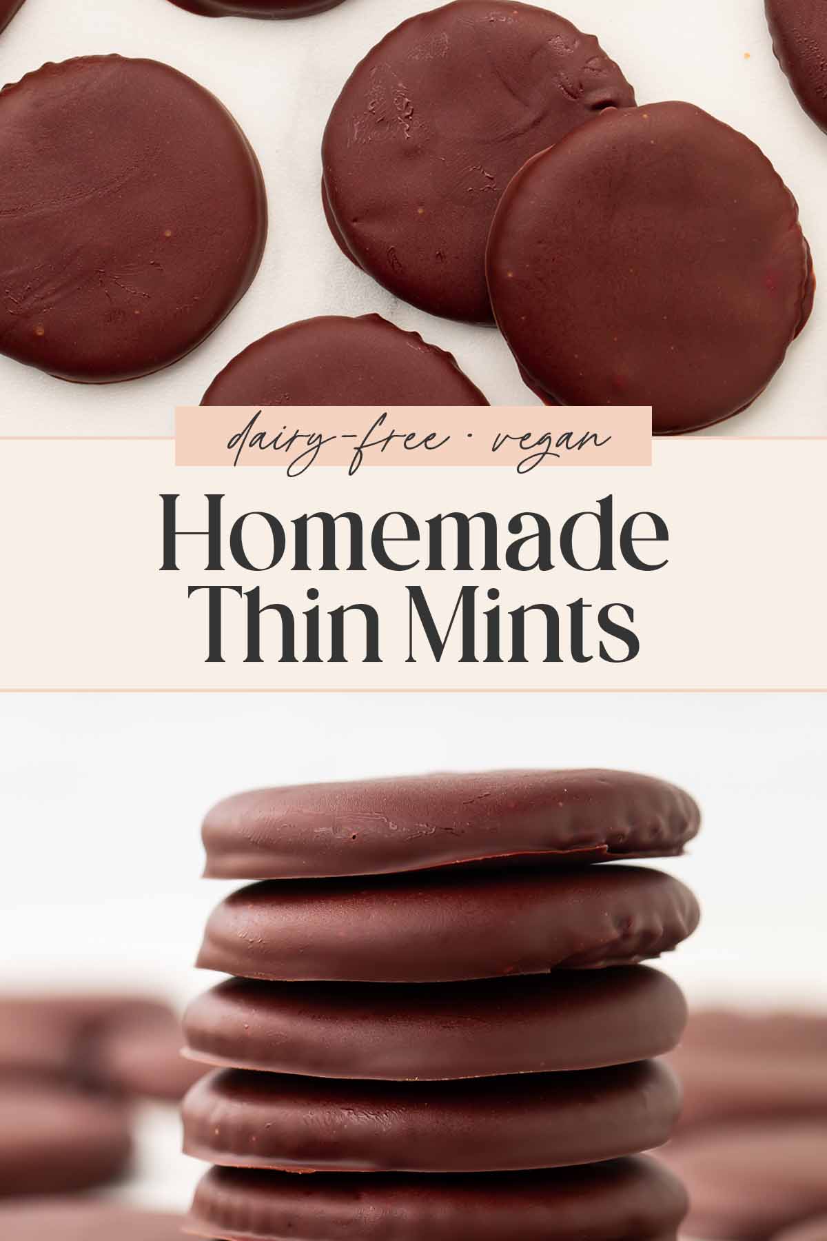 Pin graphic for vegan thin mints.