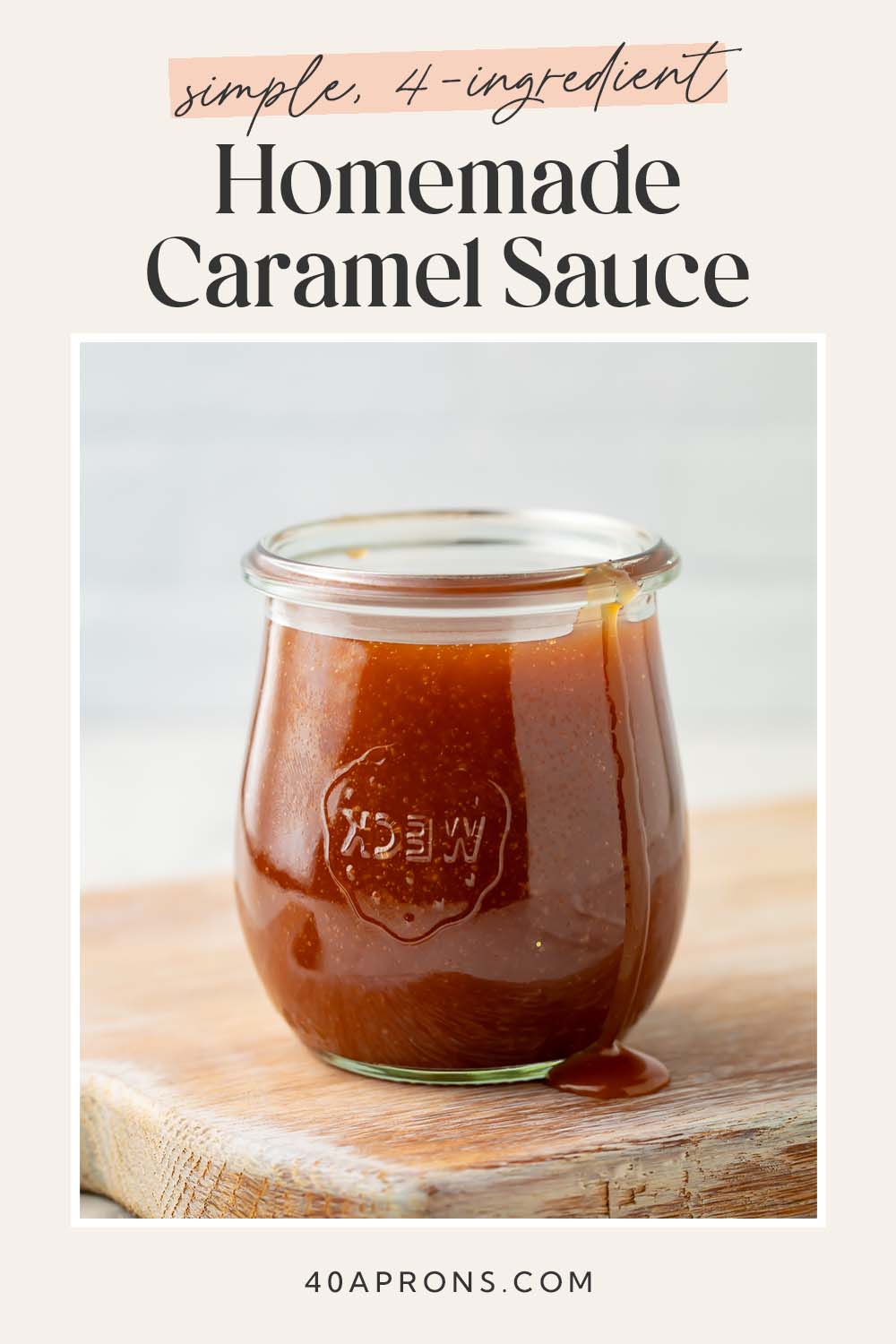 Pin graphic for easy caramel sauce.