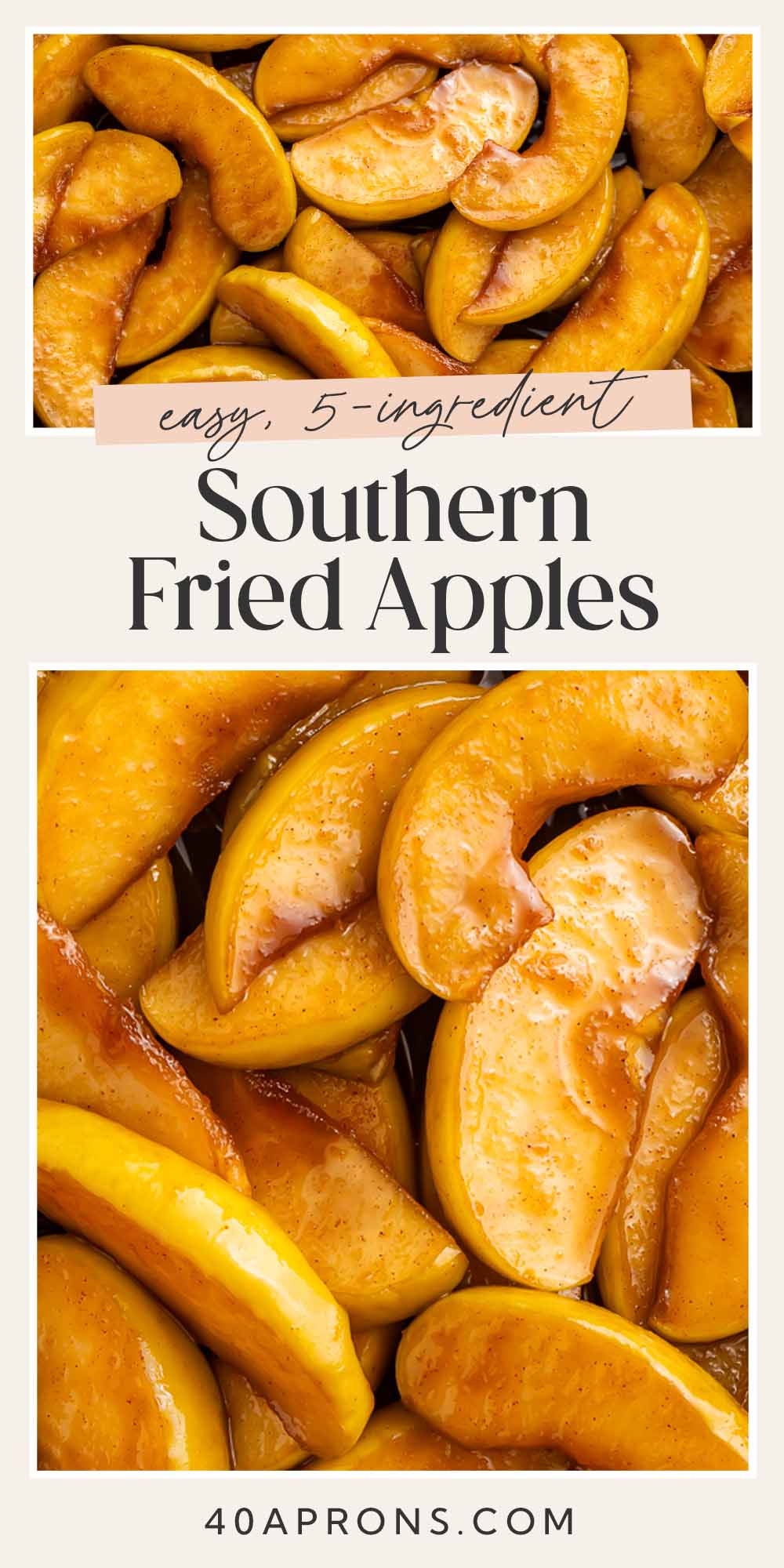 Pin graphic for fried apples.