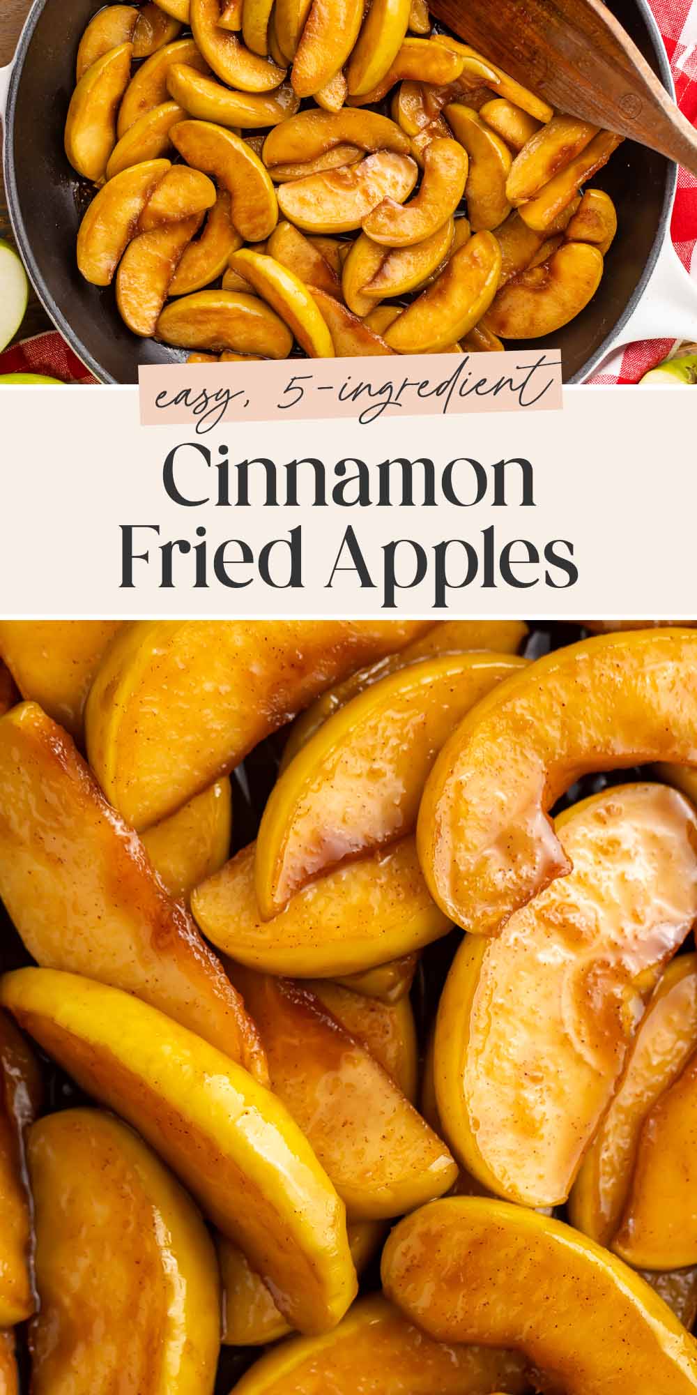 Pin graphic for fried apples.