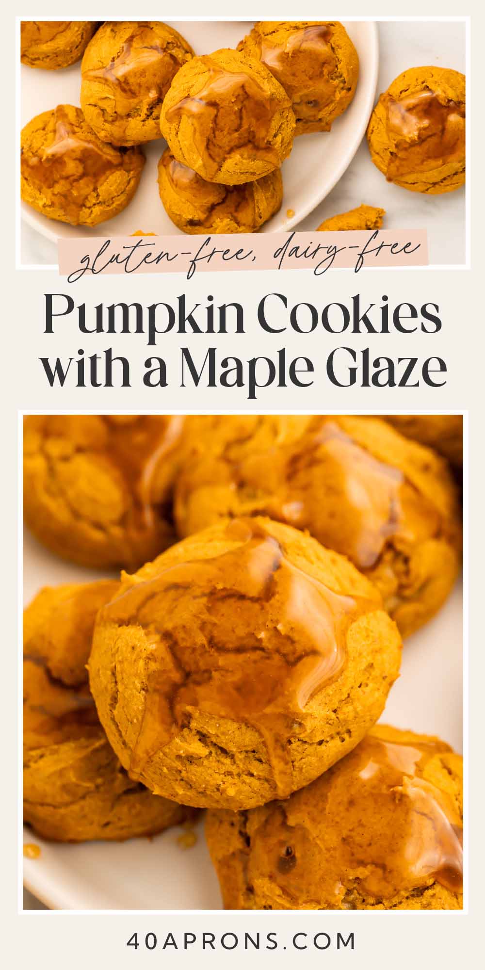 Pin graphic for healthy pumpkin cookies.