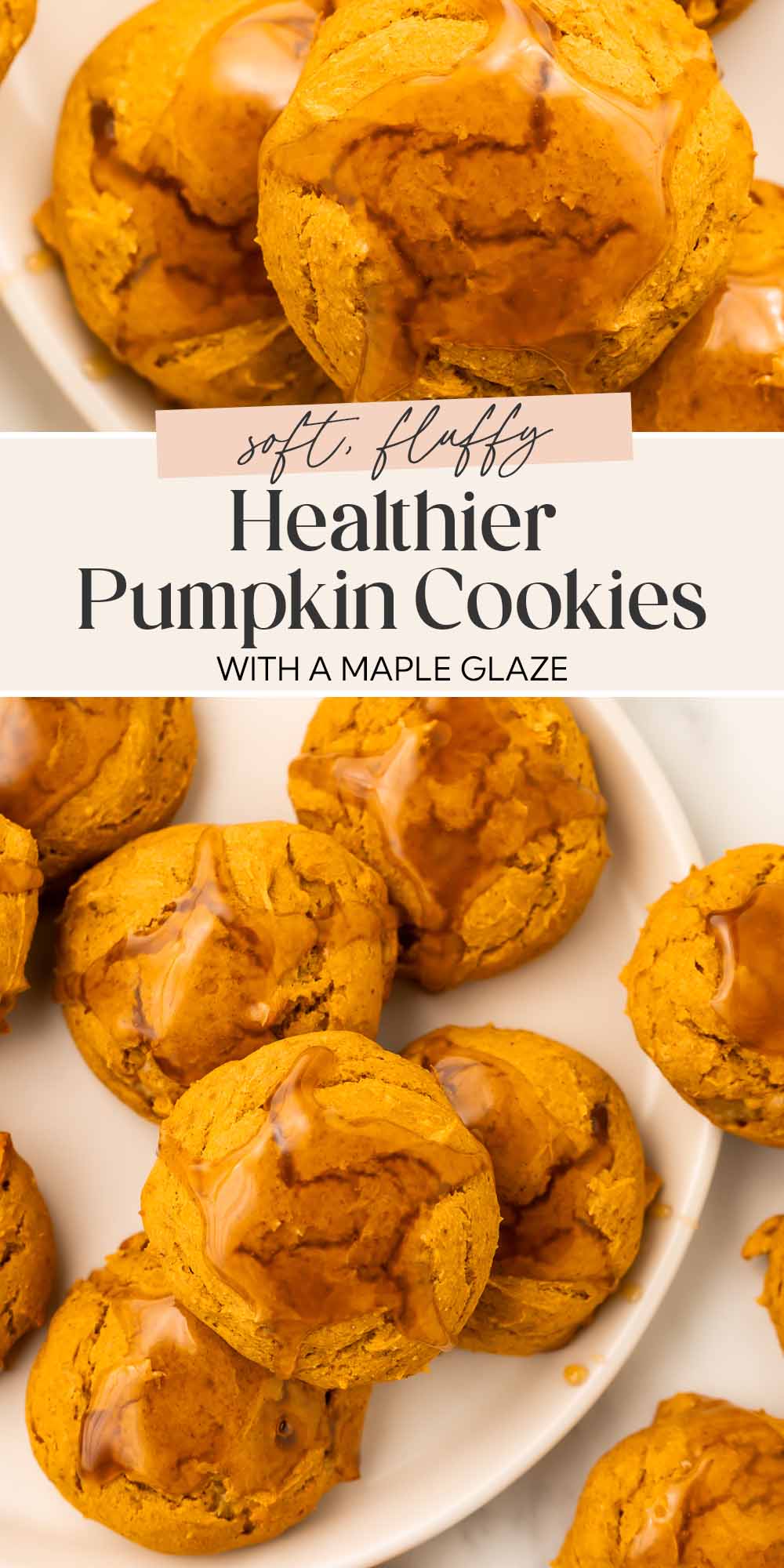 Pin graphic for healthy pumpkin cookies.