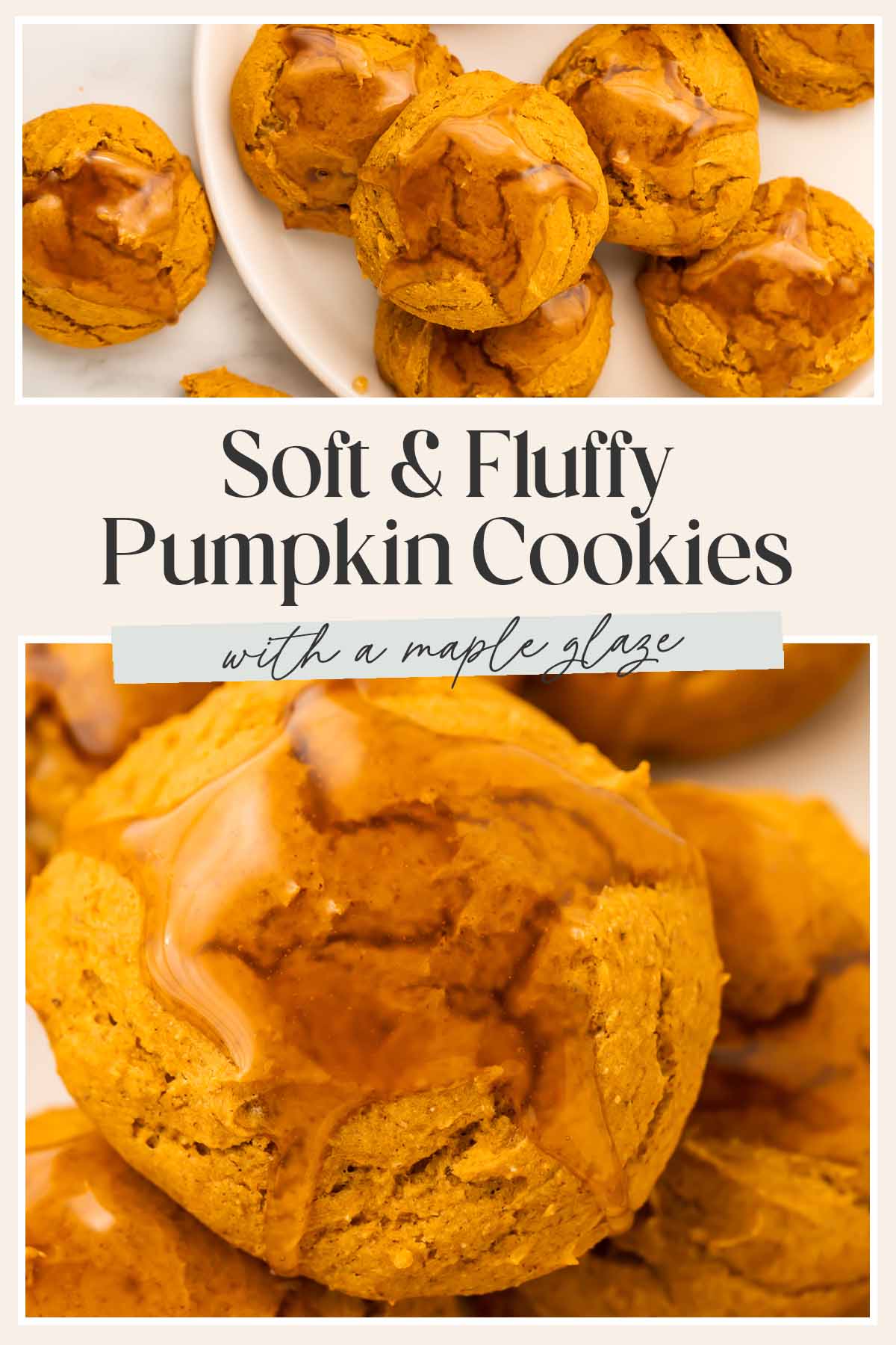 Pin graphic for healthy pumpkin cookies.