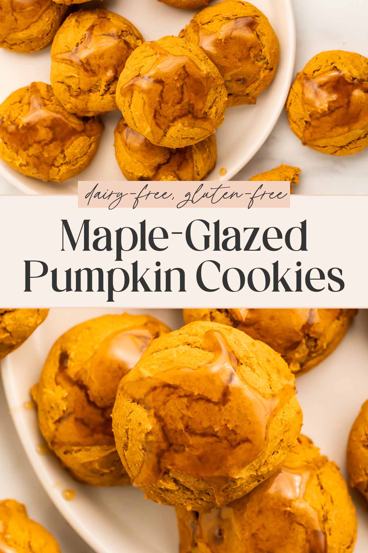 Pin graphic for healthy pumpkin cookies.