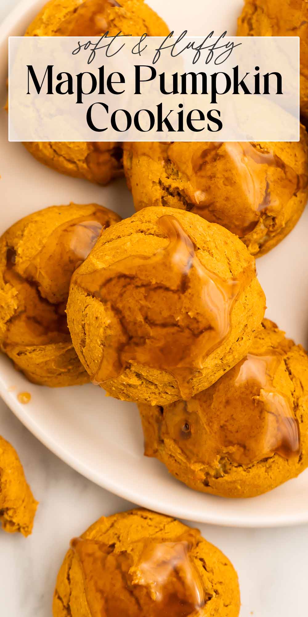 Pin graphic for healthy pumpkin cookies.