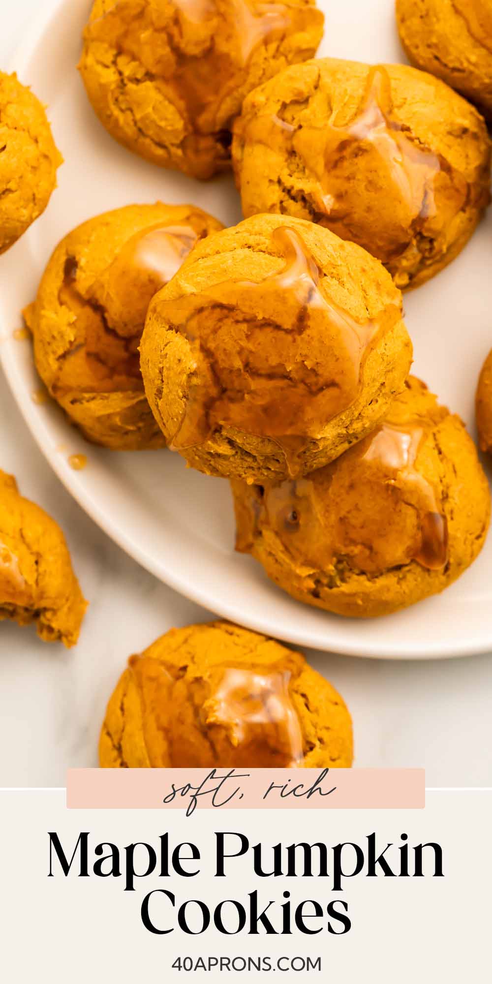 Pin graphic for healthy pumpkin cookies.