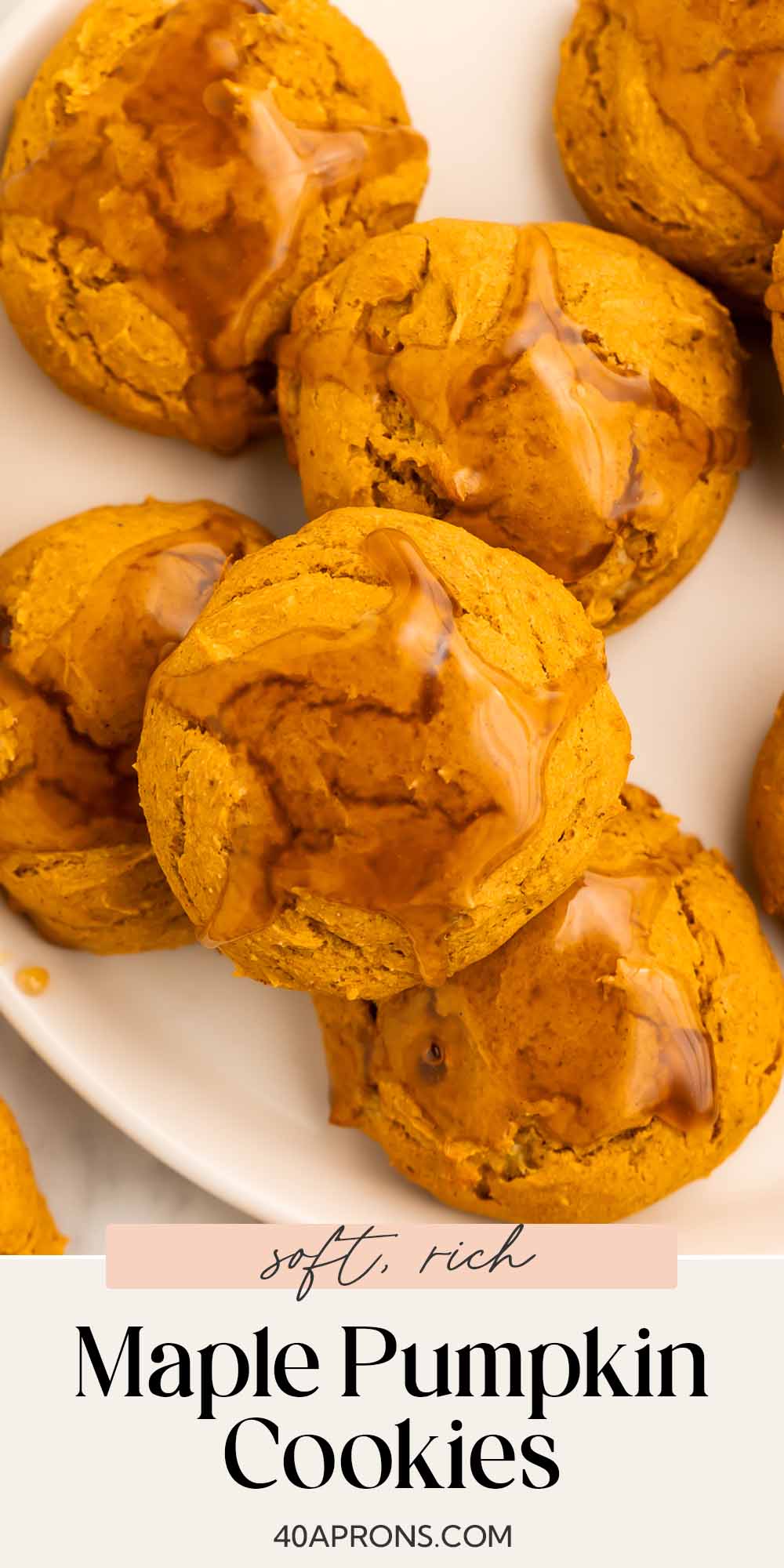 Pin graphic for healthy pumpkin cookies.