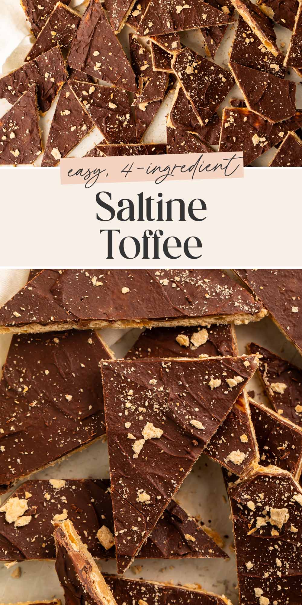 Pin graphic for saltine toffee.