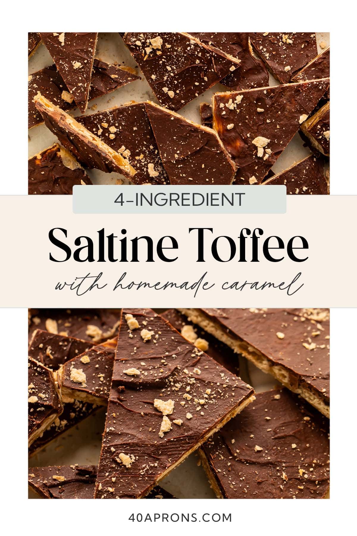 Pin graphic for saltine toffee.