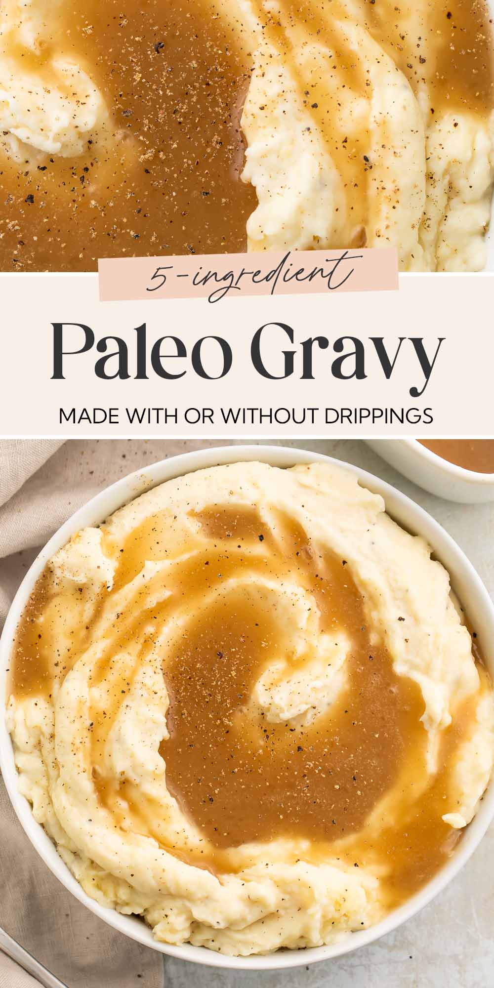 Pin graphic for paleo gravy.