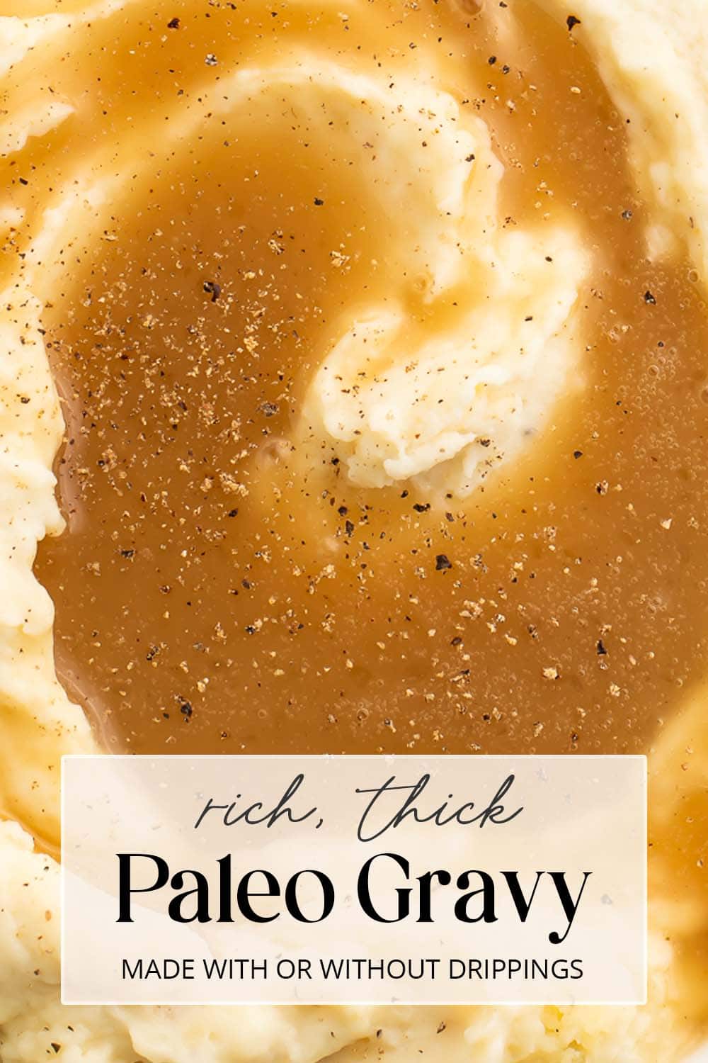 Pin graphic for paleo gravy.