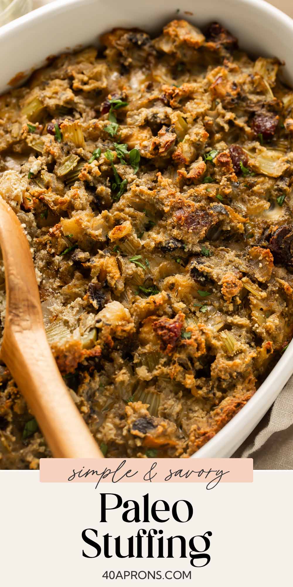 Pin graphic for paleo stuffing.