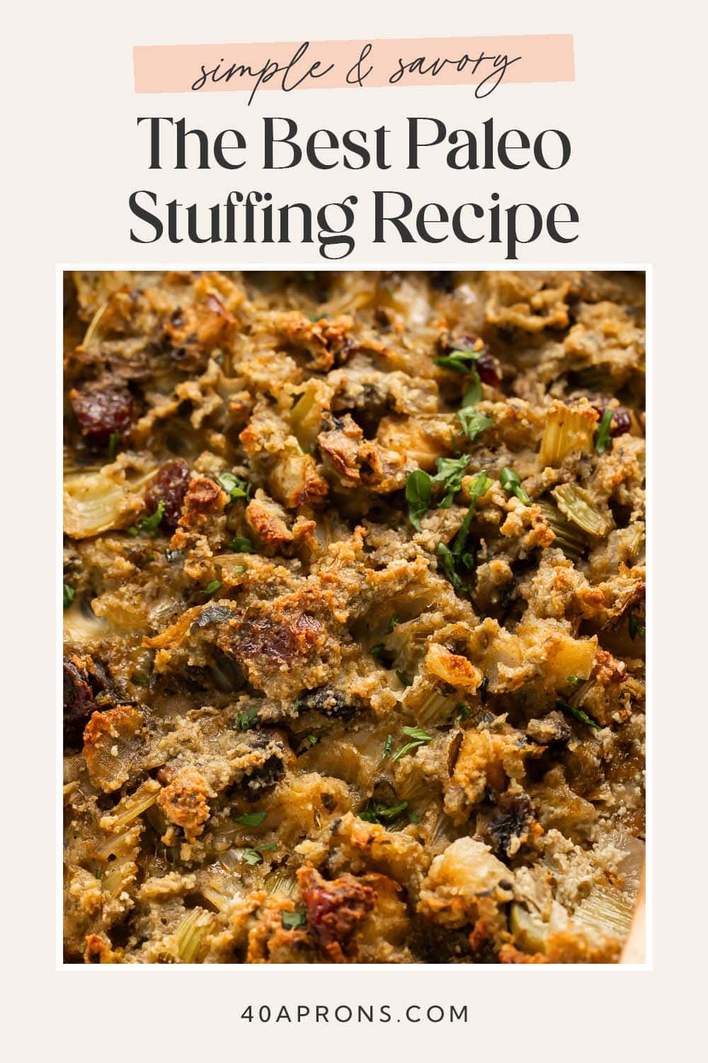 Pin graphic for paleo stuffing.