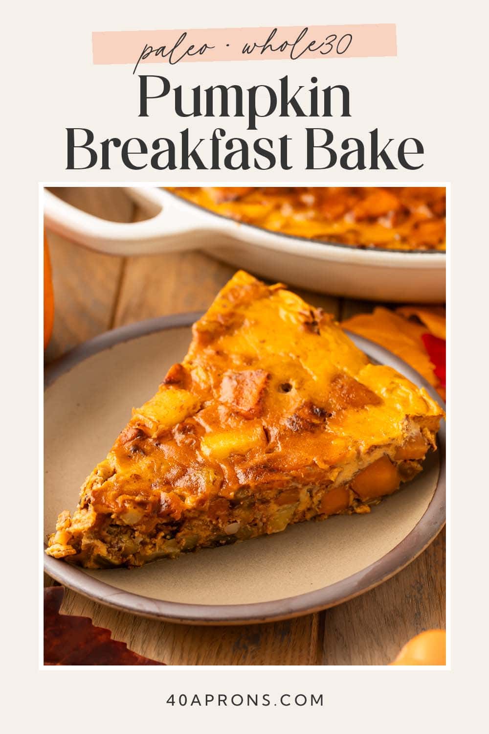 Pin graphic for paleo pumpkin breakfast bake.