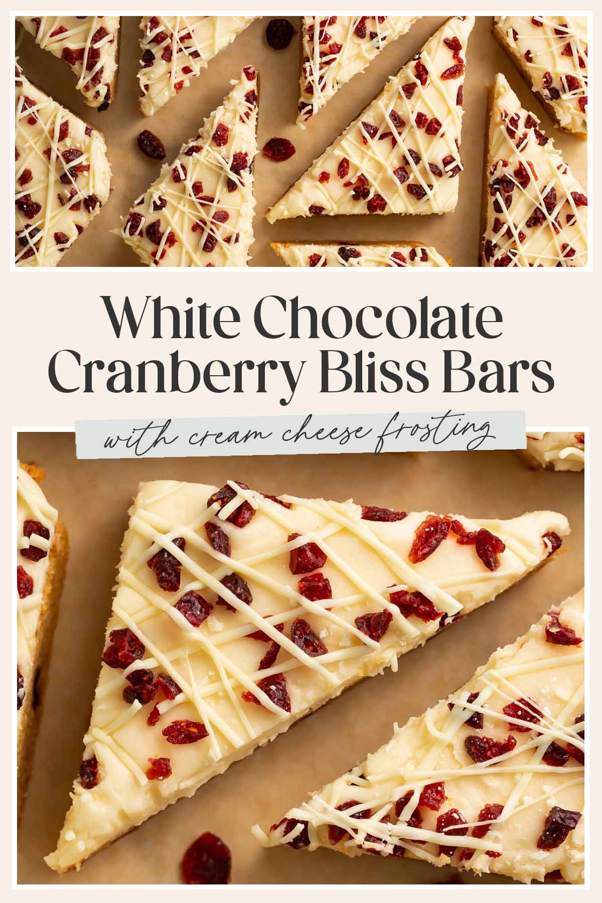 Pin graphic for cranberry bliss bars.