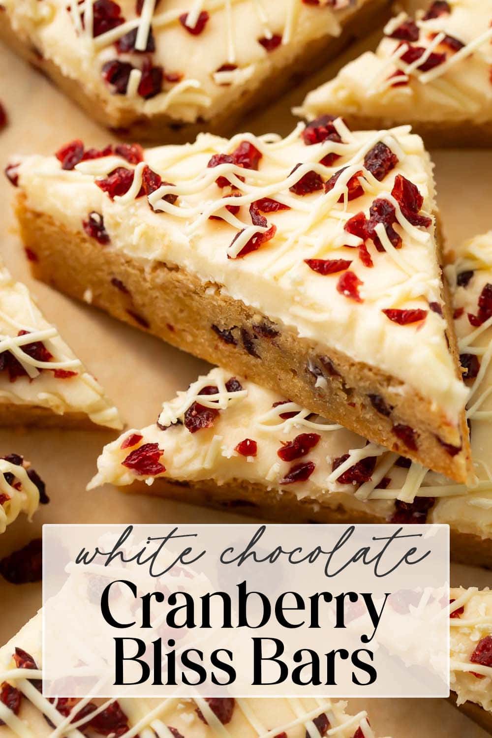 Pin graphic for cranberry bliss bars.